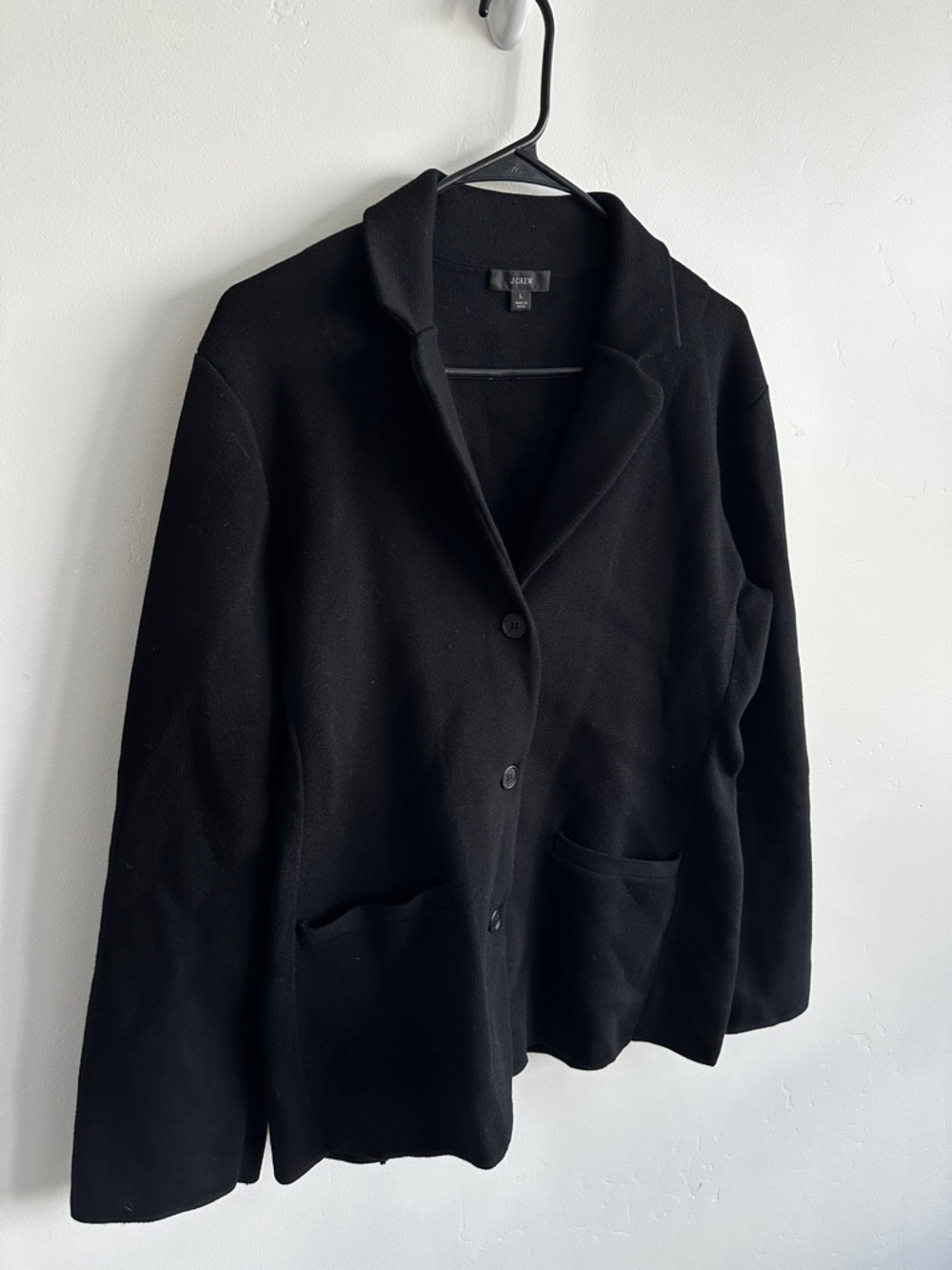 J. Crew Women’s Cinched-Waist Sweater-Blazer Black Size Large - Picture 5 of 9